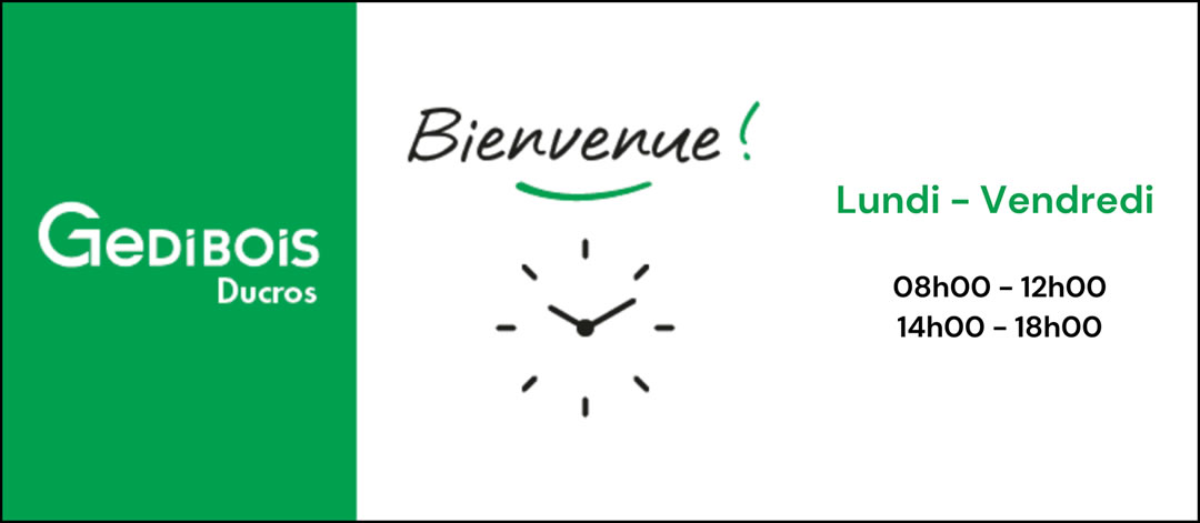 Du lundi au vendredi 8h midi, 14h 18h